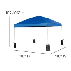 Flash Furniture 10'x10' Pop Up Event Canopy Tent With Wheeled Case And Folding Bench Set - Portable Tailgate, Camping, Event Set -Flash Furniture GUEST 875f7d06 aec9 4dcb b998 2ed8986e85bd
