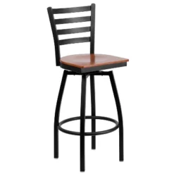 Flash Furniture Black Ladder Back Swivel Metal Barstool -Flash Furniture GUEST 87916979 b85f 4909 b088 b0a1e8e3f290