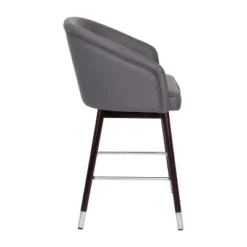 Flash Furniture Margo Commercial Grade Mid-Back Modern Barstool With Beechwood Legs And Curved Back - Set Of 2 -Flash Furniture GUEST 883a7906 cdfb 425c b45d 6224852e7c51