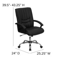 Flash Furniture Mid-Back Black LeatherSoft Swivel Manager's Office Chair With Arms -Flash Furniture GUEST 88882550 b5e6 47c7 a691 8bf8d40f3dda