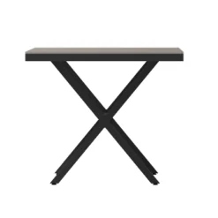 Flash Furniture Finch Commercial Grade X-Frame Outdoor Dining Table 59" X 35.5" With Faux Teak Poly Slats And Metal Frame -Flash Furniture GUEST 88eeee1e ace2 4858 9652 dce613beb15b