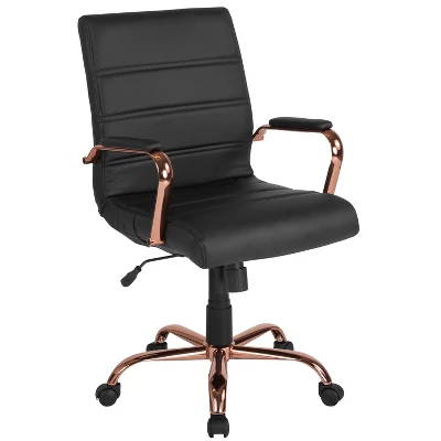 Flash Furniture Mid-Back Executive Swivel Office Chair With Metal Frame And Arms 16 Flash Furniture Mid-Back Executive Swivel Office Chair With Metal Frame And Arms - Image 14