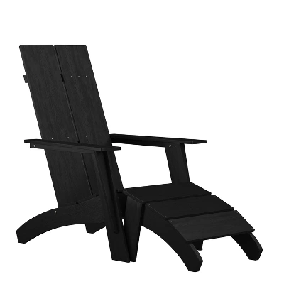 Flash Furniture Sawyer Modern All-Weather Poly Resin Wood Adirondack Chair With Foot Rest 13 Flash Furniture Sawyer Modern All-Weather Poly Resin Wood Adirondack Chair With Foot Rest - Image 11