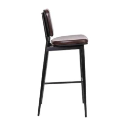 Flash Furniture Kenzie Commercial Grade Mid-Back Barstools - LeatherSoft Upholstery - Iron Frame With Integrated Footrest - Set Of 2 -Flash Furniture GUEST 89398199 5848 40a0 a7e1 29461f93afc2