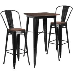 Flash Furniture 23.5" Square Metal Bar Table Set With Wood Top And 2 Stools 7 Flash Furniture 23.5" Square Metal Bar Table Set With Wood Top And 2 Stools -Flash Furniture GUEST 8983de8f fb63 4bfb a6e4 6ee8d18d0abc