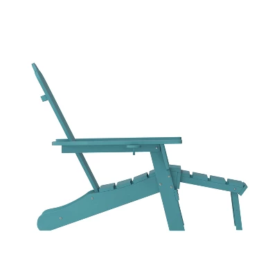 Flash Furniture Newport HDPE Adirondack Chair With Cup Holder And Pull Out Ottoman, All-Weather HDPE Indoor/Outdoor Lounge Chair 11 Flash Furniture Newport HDPE Adirondack Chair With Cup Holder And Pull Out Ottoman, All-Weather HDPE Indoor/Outdoor Lounge Chair - Image 9