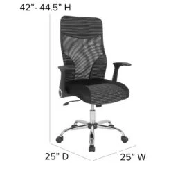 Flash Furniture Milford High Back Ergonomic Office Chair With Contemporary Mesh Design In Black And White -Flash Furniture GUEST 8ad65f9c 6ff5 49c8 a985 cc256b1f7eaa