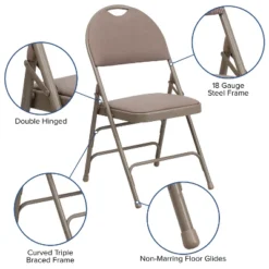 Flash Furniture 4 Pack HERCULES Series Extra Large Ultra-Premium Triple Braced Metal Folding Chair With Easy-Carry Handle -Flash Furniture GUEST 8afc1737 d86f 41bf 9b1d c9db5f920d76