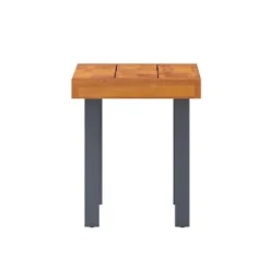 Flash Furniture Martindale Solid Acacia Wood Patio Dining Bench For 2 With Slatted Top And Black Flared Wooden Legs In A Natural Finish -Flash Furniture GUEST 8b0dace8 7381 466b bf89 008256099f6d