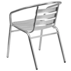 Flash Furniture Commercial Aluminum Indoor-Outdoor Restaurant Stack Chair With Triple Slat Back And Arms -Flash Furniture GUEST 8b72d550 42f9 458d 9d7b b86a40202e03
