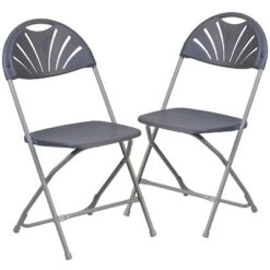 Flash Furniture 2 Pack HERCULES Series 650 Lb. Capacity Plastic Fan Back Folding Chair -Flash Furniture GUEST 8ba4184d 985c 41b7 b1a8 43597af63fd4