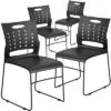 Flash Furniture 4 Pack HERCULES Series 881 Lb. Capacity Black Sled Base Stack Chair With Air-Vent Back -Flash Furniture GUEST 8bd49838 ab30 427e 9c59 6d80e8e21c2c