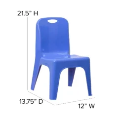 Flash Furniture 2 Pack Blue Plastic Stackable School Chair With Carrying Handle And 11" Seat Height -Flash Furniture GUEST 8c525863 317e 4838 87e9 8c5851710ae2