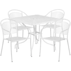 Flash Furniture Oia Commercial Grade 35.5" Square Indoor-Outdoor Steel Patio Table Set With 4 Round Back Chairs 25 Flash Furniture Oia Commercial Grade 35.5" Square Indoor-Outdoor Steel Patio Table Set With 4 Round Back Chairs -Flash Furniture GUEST 8c82d908 8b6b 4f37 9adf 8c1d1f9ff9a2