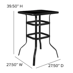 Flash Furniture Outdoor Dining Set - 4-Person Bistro Set - Outdoor Glass Bar Table With All-Weather Patio Stools -Flash Furniture GUEST 8c8b370d a2dc 4054 b6ed 5a5fae54f201