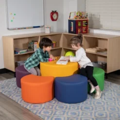 Flash Furniture Large Soft Seating Flexible Circle For Classrooms And Common Spaces - Yellow (18" Height X 24" Diameter) -Flash Furniture GUEST 8d0bbeea d6af 4355 8aaf 3c6a3d242caf