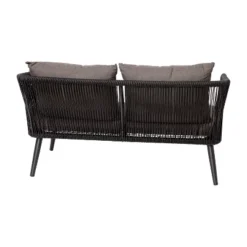 Flash Furniture Kierra Black All-Weather 4-Piece Woven Conversation Set With Gray Zippered Removable Cushions & Metal Coffee Table -Flash Furniture GUEST 8d87156f 45cc 41a5 9228 09e3b13f34fe