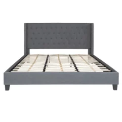 Flash Furniture Riverdale Tufted Upholstered Platform Bed With 10 Inch CertiPUR-US Certified Foam And Pocket Spring Mattress -Flash Furniture GUEST 8e167778 e4e6 4c7f b594 8f4d7d67d7bd