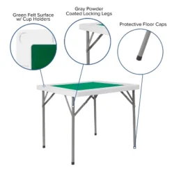 Flash Furniture 34.5" Square 4-Player Folding Card Game Table With Green Playing Surface And Cup Holders 13 Flash Furniture 34.5" Square 4-Player Folding Card Game Table With Green Playing Surface And Cup Holders -Flash Furniture GUEST 8e4049bf 8136 4a40 96da 886c7d33ed3f