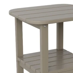 Flash Furniture Newport HDPE 2-Tier Adirondack Side Table - All-Weather - Indoor/Outdoor -Flash Furniture GUEST 8eef05d8 3a14 4e9f bbfe fabad5253858