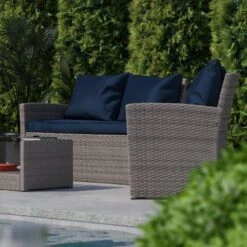 Flash Furniture Aransas Series 4 Piece Patio Set With Back Pillows And Seat Cushions -Flash Furniture GUEST 8f0ea899 0363 4dd7 b8c5 9189127589d0