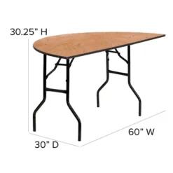 Flash Furniture 5-Foot Half-Round Wood Folding Banquet Table -Flash Furniture GUEST 8f7c4ba7 9765 4429 a711 1e83444e30b3