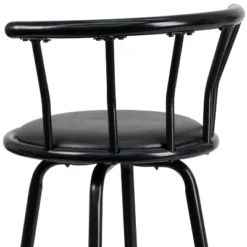 Flash Furniture Crown Back Black Metal Barstool With Black Vinyl Swivel Seat -Flash Furniture GUEST 8f981518 d5ad 481a 8ae1 5484ab22439b