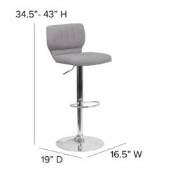 Flash Furniture Contemporary Vinyl Adjustable Height Barstool With Vertical Stitch Back And Chrome Base -Flash Furniture GUEST 902bc013 d92d 4200 afdc 35a8d8cfe0bb