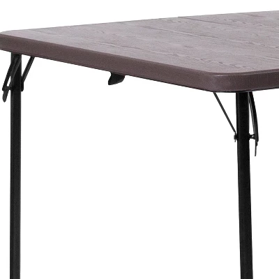Flash Furniture 2.83-Foot Square Bi-Fold Plastic Folding Table With Carrying Handle 7 Flash Furniture 2.83-Foot Square Bi-Fold Plastic Folding Table With Carrying Handle - Image 5
