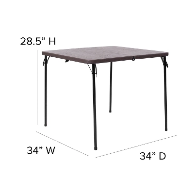 Flash Furniture 2.83-Foot Square Bi-Fold Plastic Folding Table With Carrying Handle 5 Flash Furniture 2.83-Foot Square Bi-Fold Plastic Folding Table With Carrying Handle - Image 3