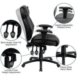Executive Lumbar Support Swivel Office Chair Black Leather - Flash Furniture -Flash Furniture GUEST 91b1fd24 51c2 4234 9ecf abc7181bcfd1