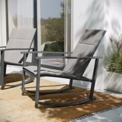 Flash Furniture Brazos Set Of 2 Outdoor Rocking Chairs With Flex Comfort Material And Metal Frame -Flash Furniture GUEST 922bf2e3 c1b5 4b6e 92a8 bd0f0520051d