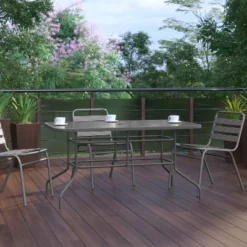 Flash Furniture Tory 31.5" X 55" Rectangular Tempered Glass Metal Table With Umbrella Hole 14 Flash Furniture Tory 31.5" X 55" Rectangular Tempered Glass Metal Table With Umbrella Hole -Flash Furniture GUEST 92de6362 0e4f 4f5d af1b 21435b33773e