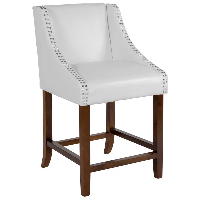 Flash Furniture Carmel Series 24" High Transitional Wood Counter Height Stool With Accent Nail Trim 14 Flash Furniture Carmel Series 24" High Transitional Wood Counter Height Stool With Accent Nail Trim - Image 12
