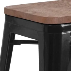Flash Furniture 30" High Backless Metal Barstool With Square Wood Seat -Flash Furniture GUEST 931bb463 e54e 40a0 8207 5c12ba781eb5