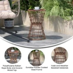 Flash Furniture Devon Indoor/Outdoor Natural Finish Rattan Rope Table With Acacia Wood Top, Fade And Weather Resistant 13 Flash Furniture Devon Indoor/Outdoor Natural Finish Rattan Rope Table With Acacia Wood Top, Fade And Weather Resistant -Flash Furniture GUEST 931e7011 68d7 48cd 8482 8eef0d2ede11