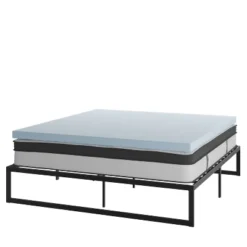 Flash Furniture 14 Inch Metal Platform Bed Frame With 12 Inch Pocket Spring Mattress In A Box And 3 Inch Cool Gel Memory Foam Topper -Flash Furniture GUEST 93dc9910 b7a4 4852 b34c 5b0d746b81e9