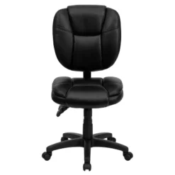 Multi-Functional Ergonomic Swivel Task Chair Black Leather - Flash Furniture -Flash Furniture GUEST 93de9fbd 46dc 45e8 a120 9f89507d0426