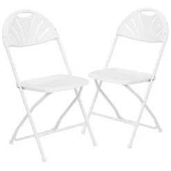 Flash Furniture 2 Pack HERCULES Series 650 Lb. Capacity Plastic Fan Back Folding Chair -Flash Furniture GUEST 945c8810 1276 4de5 82ad 2d9c656d042b