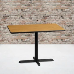 Flash Furniture 30'' X 42'' Rectangular Natural Laminate Table Top With 23.5'' X 29.5'' Table Height Base