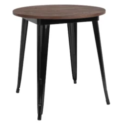 Flash Furniture 30" Round Metal Indoor Table With Rustic Wood Top -Flash Furniture GUEST 94c75587 eff9 48e5 b4ce 385426df8af9