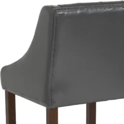 Flash Furniture Carmel Series 24" High Transitional Tufted Walnut Counter Height Stool With Accent Nail Trim -Flash Furniture GUEST 94cd0cf7 7eda 407d b06d 78595531832a