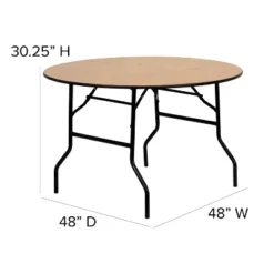 Flash Furniture 4-Foot Round Wood Folding Banquet Table With Clear Coated Finished Top 12 Flash Furniture 4-Foot Round Wood Folding Banquet Table With Clear Coated Finished Top -Flash Furniture GUEST 94e05190 bee7 445b 9402 52080c500318