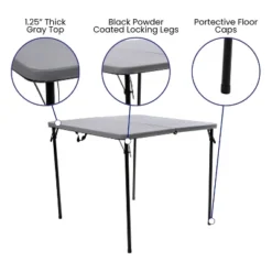 Flash Furniture 2.83-Foot Square Bi-Fold Plastic Folding Table With Carrying Handle 24 Flash Furniture 2.83-Foot Square Bi-Fold Plastic Folding Table With Carrying Handle -Flash Furniture GUEST 95247746 b400 4d85 a47e da2283c47dcb
