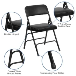 Flash Furniture 4 Pack HERCULES Series Curved Triple Braced & Double Hinged Upholstered Metal Folding Chair 19 Flash Furniture 4 Pack HERCULES Series Curved Triple Braced & Double Hinged Upholstered Metal Folding Chair -Flash Furniture GUEST 9546a3f8 09bd 4d70 a82b f1c032d44437