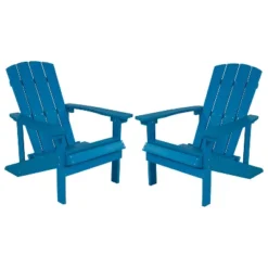 Flash Furniture Set Of 2 Charlestown All-Weather Poly Resin Wood Adirondack Chairs -Flash Furniture GUEST 95c44826 33f0 40fe a614 f0229e0010a1