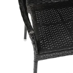 Flash Furniture Ethan Set Of 4 Commercial Grade Stacking Patio Chairs, All Weather PE Rattan Wicker Patio Dining Chairs -Flash Furniture GUEST 969b42ec b09b 4ee9 9975 503b762186e9 2