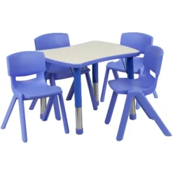 Flash Furniture 21.875"W X 26.625"L Rectangular Plastic Height Adjustable Activity Table Set With 4 Chairs 17 Flash Furniture 21.875"W X 26.625"L Rectangular Plastic Height Adjustable Activity Table Set With 4 Chairs -Flash Furniture GUEST 977d3e92 e808 44ad 97a5 2c9e3cab0255