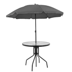 Flash Furniture Nantucket 6 Piece Patio Garden Set With Table, Umbrella And 4 Folding Chairs -Flash Furniture GUEST 97adeb93 f701 4bfb a0e1 2706951484c6