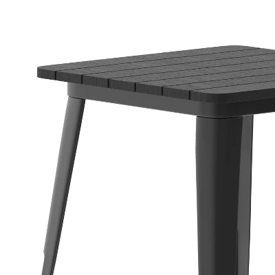 Flash Furniture Declan Commercial Grade Indoor/Outdoor Dining Table, 23.75" Square All Weather Poly Resin Top With Steel Base 8 Flash Furniture Declan Commercial Grade Indoor/Outdoor Dining Table, 23.75" Square All Weather Poly Resin Top With Steel Base - Image 6